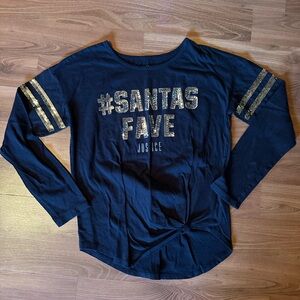 Justice Santas Fave sequin long sleeved T-shirt size 18 XXL
